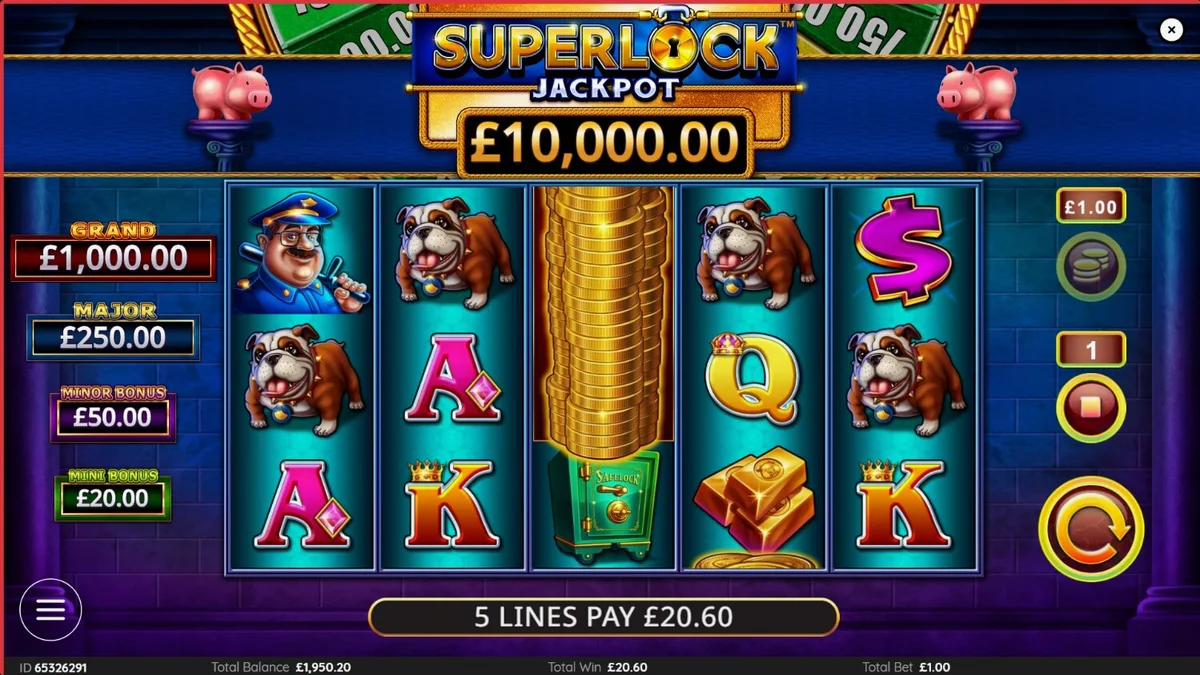 Tampilan visual mewah dari slot Piggy Bankin’ Super Lock dengan tema brankas emas.